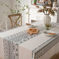 Geometric Black Tassel Waterproof Rectangular Tablecloth