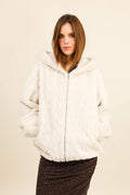 ARLENA Short Faux Fur Jacket with Hood