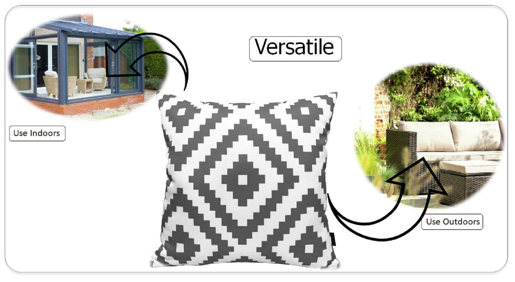 Nairobi Charcoal Waterproof Outdoor Cushions for Patio Garden Beach 17 x 17 inches Stylish Durable Easy to Clean by OLIVIA ROCCO