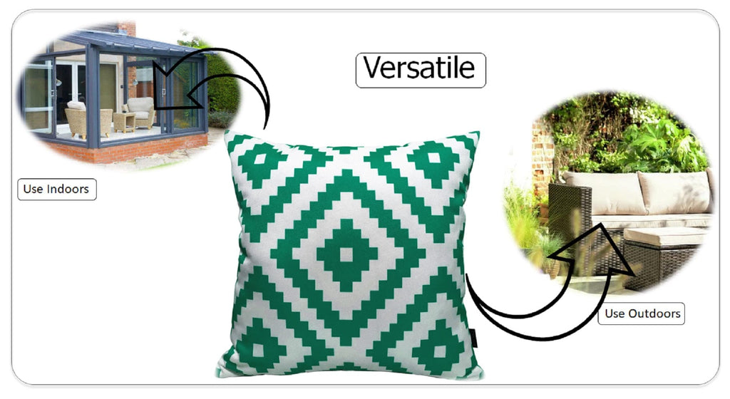 Nairobi Lime Green Outdoor Waterproof Patio Garden Cushions Durable Weather-Resistant Polyester Comfortable Hollow-Fibre Filled Versatile Indoor Outdoor Use by OLIVIA ROCCO