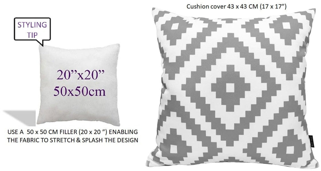 Nairobi Silver Waterproof Outdoor Cushions 17x17 Inches Weather Resistant Durable Polyester Garden Patio by OLIVIA ROCCO