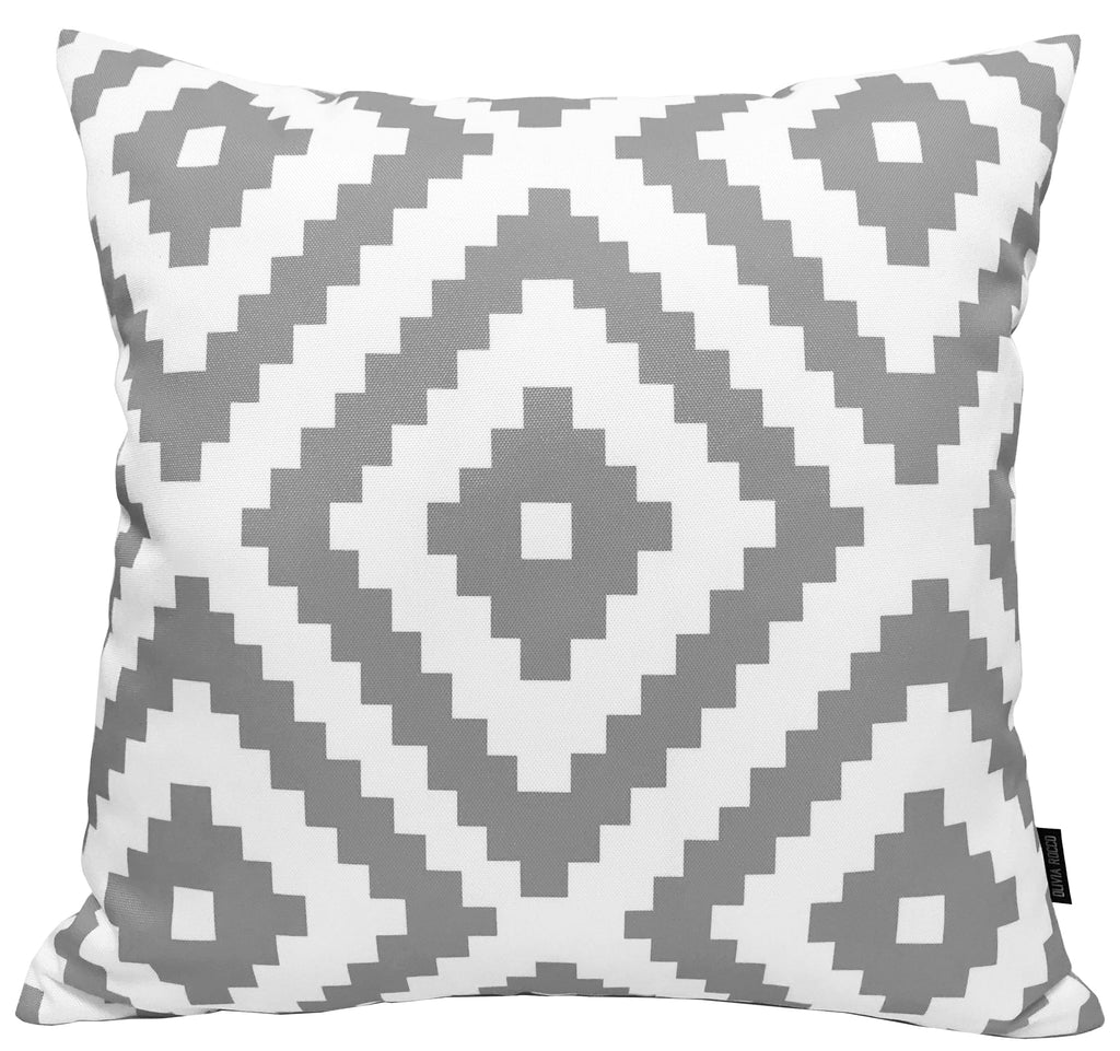 Nairobi Silver Waterproof Outdoor Cushions 17x17 Inches Weather Resistant Durable Polyester Garden Patio by OLIVIA ROCCO