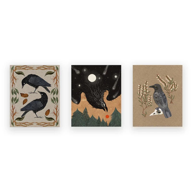 Northern Flicker Bird Art Prints – Gothic Raven Folk Art Crow Nature Posters