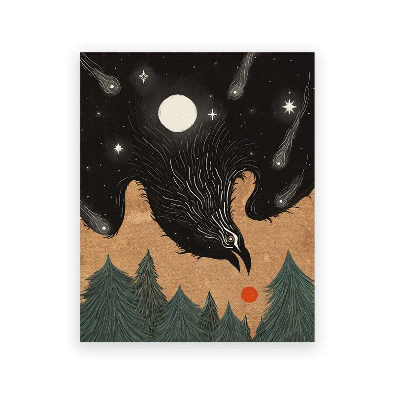 Northern Flicker Bird Art Prints – Gothic Raven Folk Art Crow Nature Posters