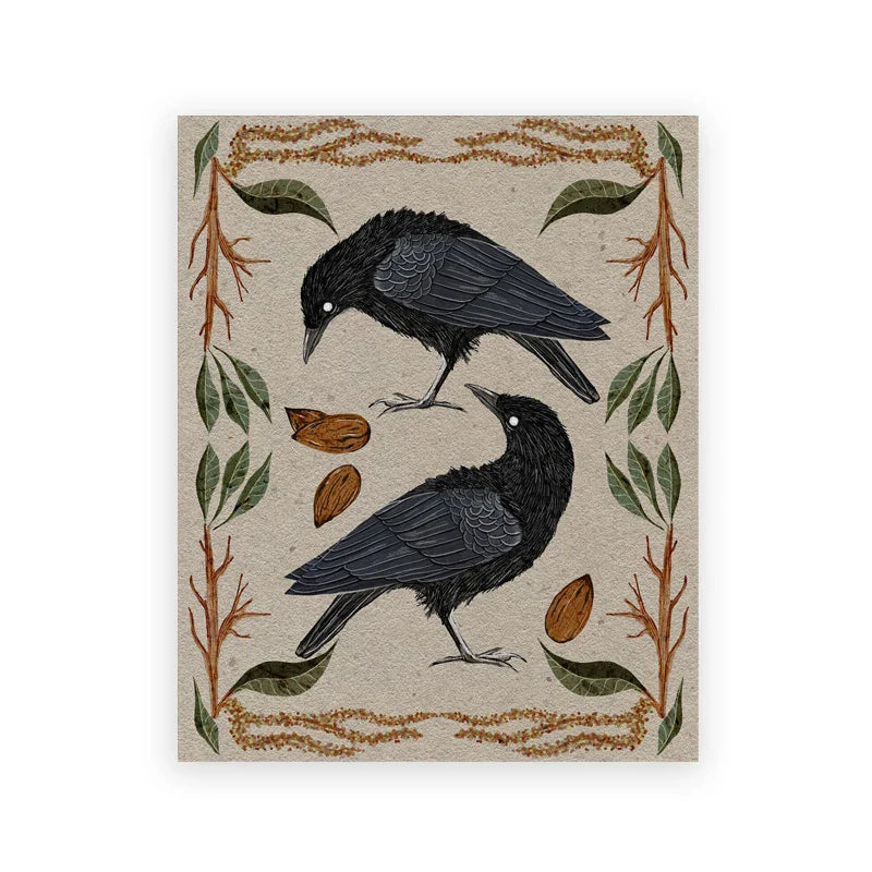 Northern Flicker Bird Art Prints – Gothic Raven Folk Art Crow Nature Posters