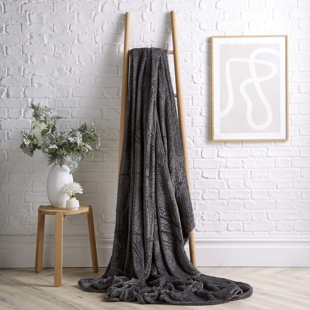 Oversized Chunky Soft Fleece Blanket Cloud Throw Faux Fur Polyester Blend Warm Stylish Home Decor Double King Beds Sofas by OLIVIA ROCCO