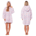 Oversized Rainbow Hooded Plush Fleece Blanket with Reversible Sherpa Ultra Soft Giant Hoodie with Front Pocket for Adults and Kids by Daisy Dreamer