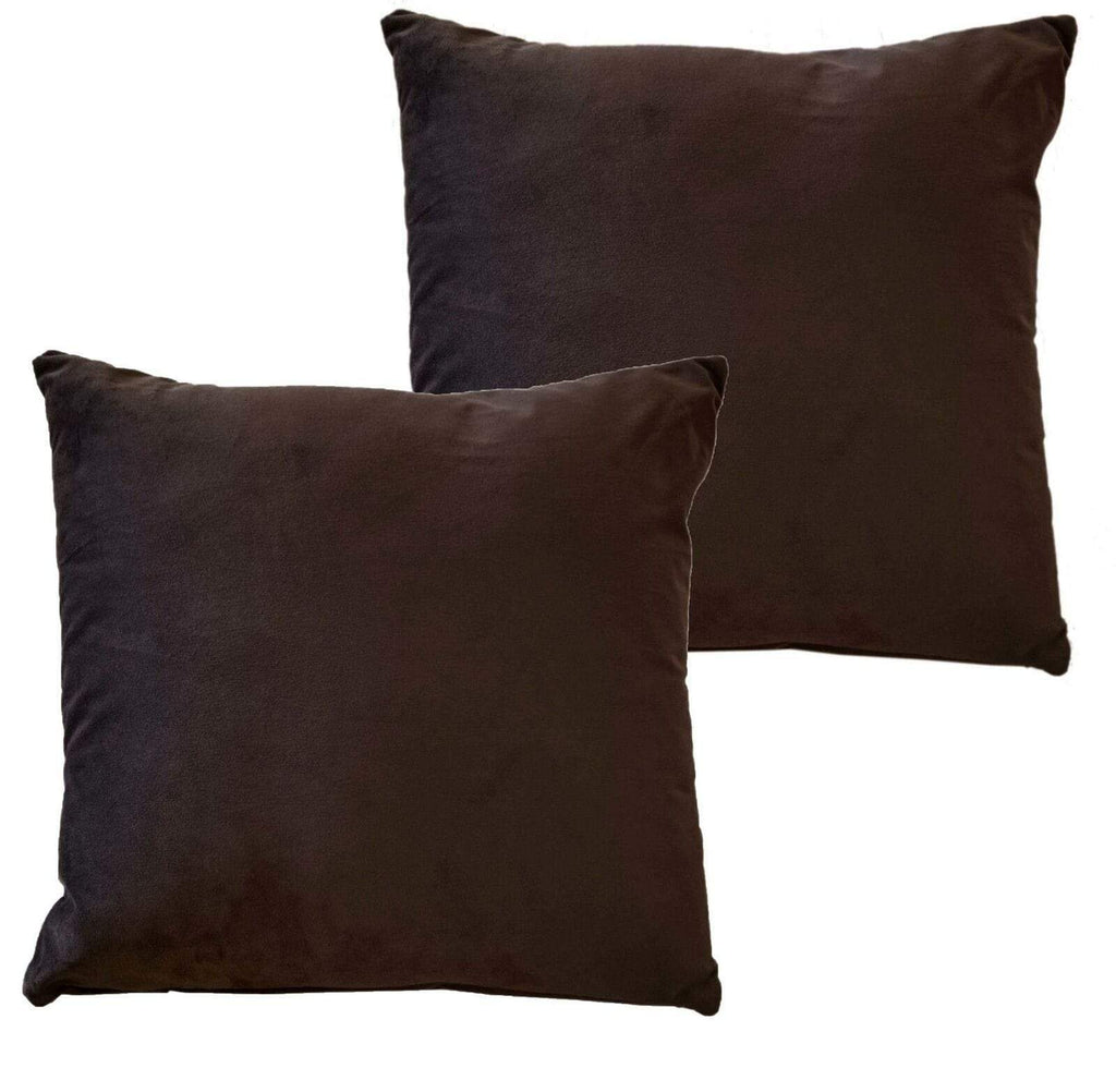 Pack of 2 Ultra-Soft Matte Velvet Cushion Covers 17x17 Inch Decorative Pillow Cases for Home Garden Decor Charcoal Silver Green Duck Egg by OLIVIA ROCCO