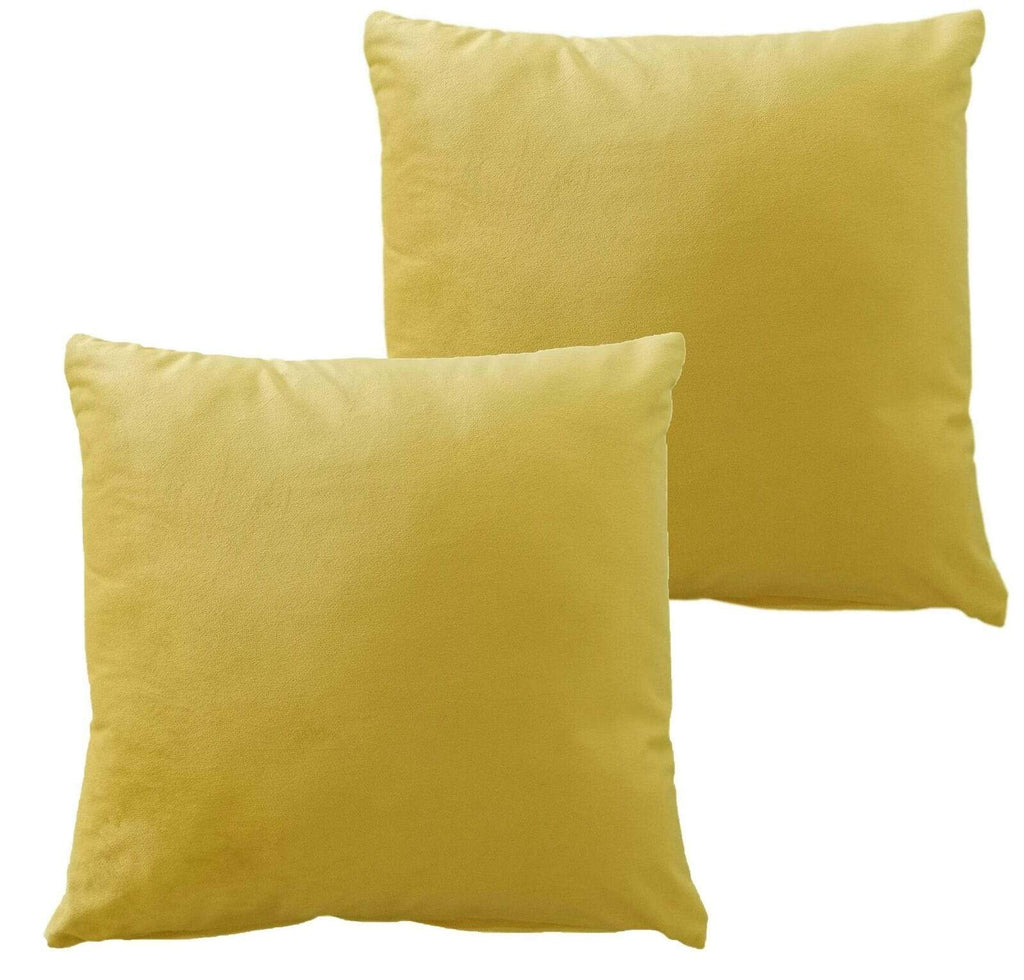 Pack of 2 Ultra-Soft Matte Velvet Cushion Covers 17x17 Inch Decorative Pillow Cases for Home Garden Decor Charcoal Silver Green Duck Egg by OLIVIA ROCCO
