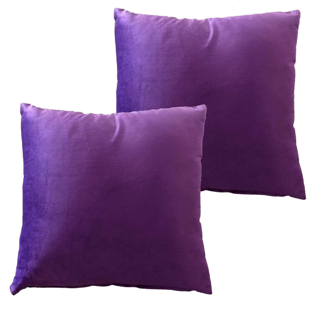 Pack of 2 Ultra-Soft Matte Velvet Cushion Covers 17x17 Inch Decorative Pillow Cases for Home Garden Decor Charcoal Silver Green Duck Egg by OLIVIA ROCCO