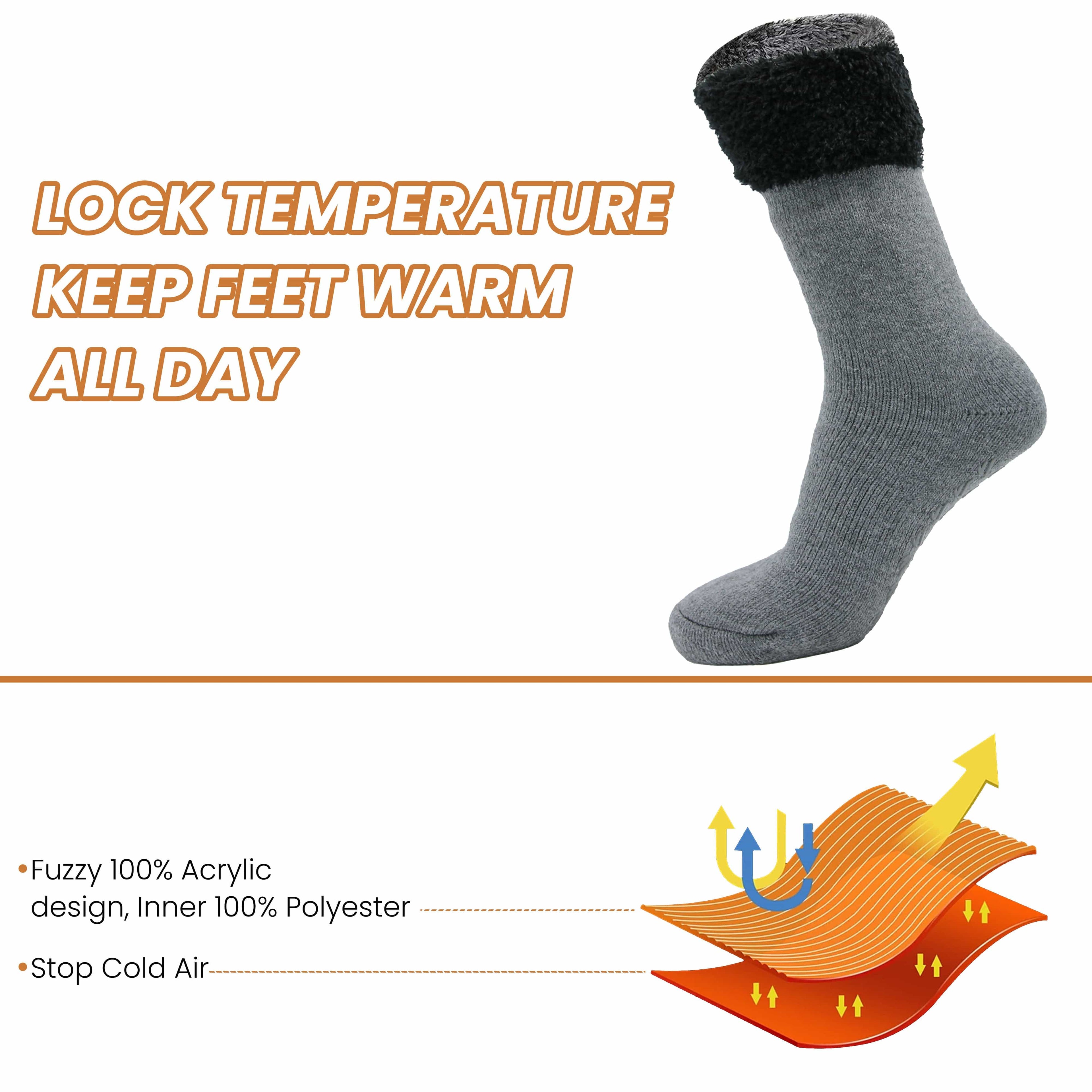 Pack of 2 Women's Feather Soft TOT Slipper Socks with Anti-Slip Grips Fleece Lined Cozy Winter Indoor Lounge Socks by Sock Stack