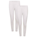 2 Pack Women's Thermal Pants Advanced Insulating Yarn Cotton Rich Ribbed Comfort Fit for Running Hiking Workwear in White Grey Black by Daisy Dreamer