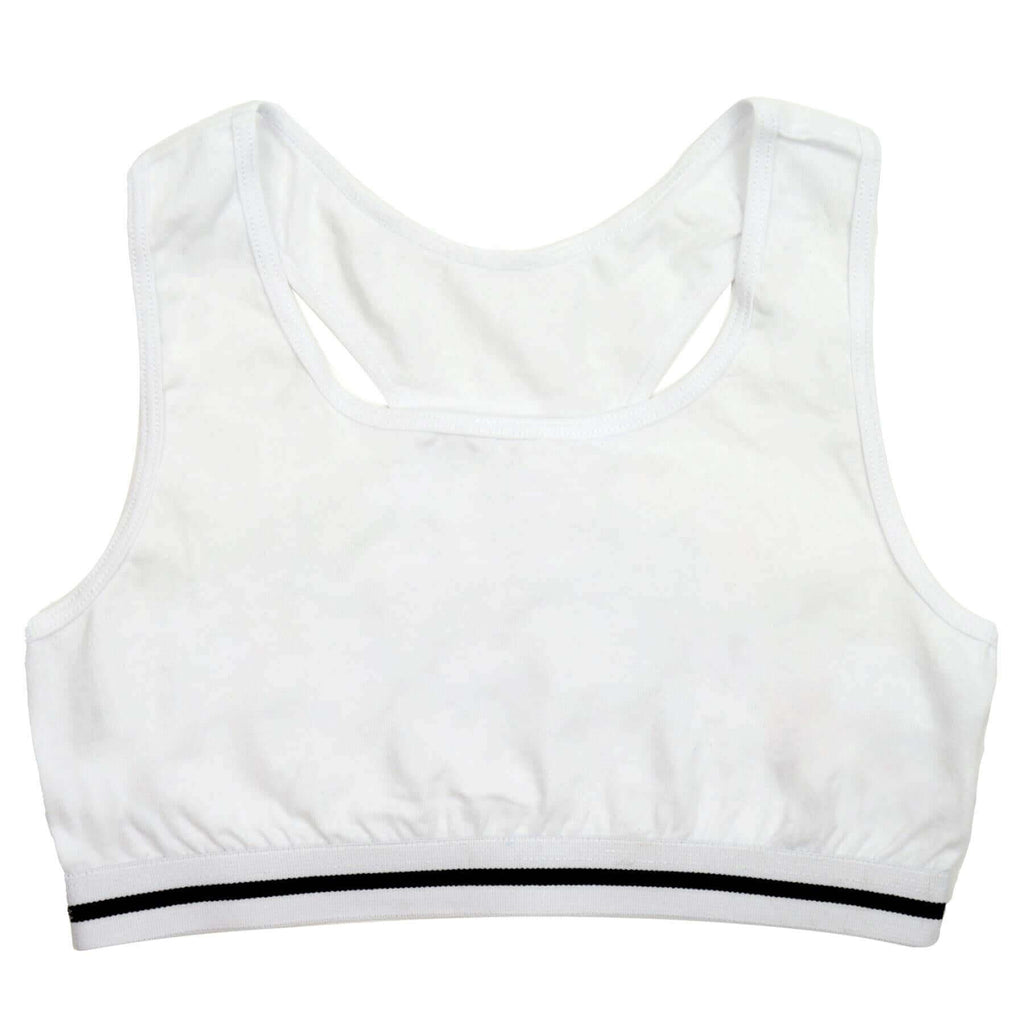 Pack of 4 Girls Seamless Sports Bralettes Racer Back Crop Top Training Bra Comfortable Stretchy Yoga Vest for Kids and Teens Ultimate Support by Daisy Dreamer