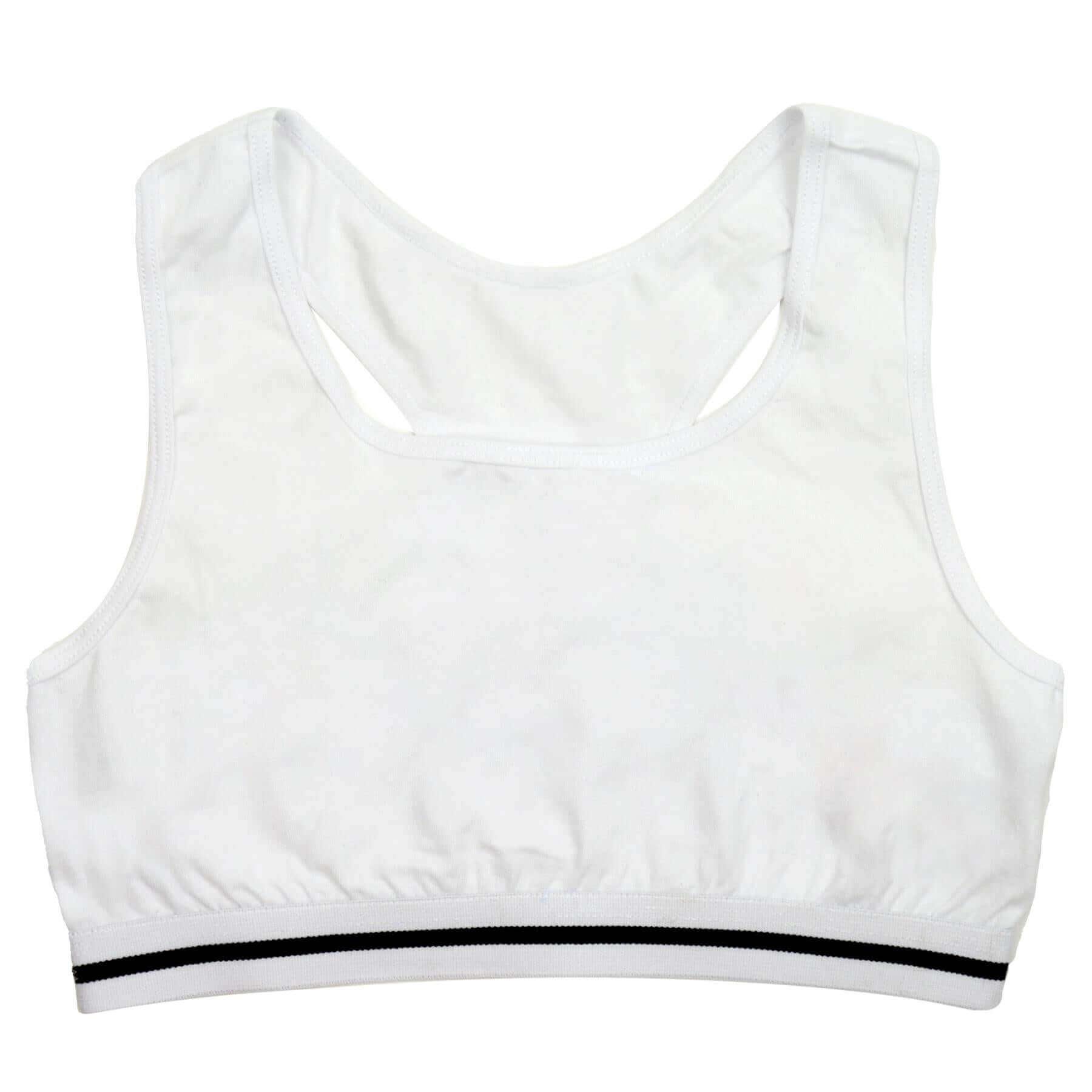 Pack of 4 Girls Seamless Sports Bralettes Racer Back Crop Top Training Bra Comfortable Stretchy Yoga Vest for Kids and Teens Ultimate Support by Daisy Dreamer