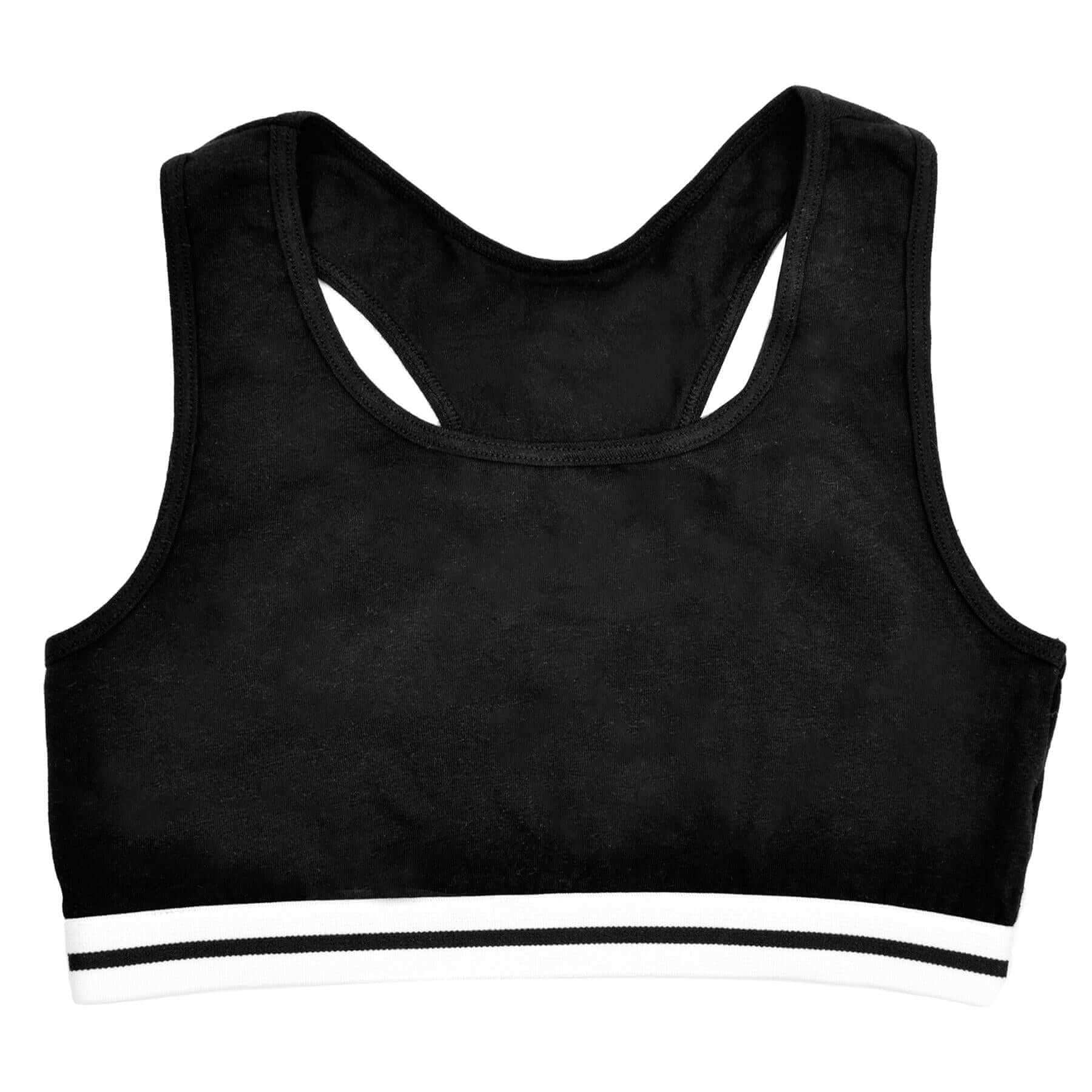 Pack of 4 Girls Seamless Sports Bralettes Racer Back Crop Top Training Bra Comfortable Stretchy Yoga Vest for Kids and Teens Ultimate Support by Daisy Dreamer