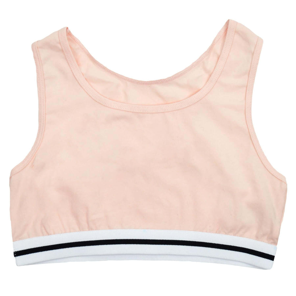 Pack of 4 Girls Seamless Sports Bralettes Racer Back Crop Top Training Bra Comfortable Stretchy Yoga Vest for Kids and Teens Ultimate Support by Daisy Dreamer