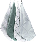 Pack of 4 Green Cotton Tea Towels for Drying Dishes and Cleaning Spills High Absorbency and Durability 65x45 cm by OLIVIA ROCCO