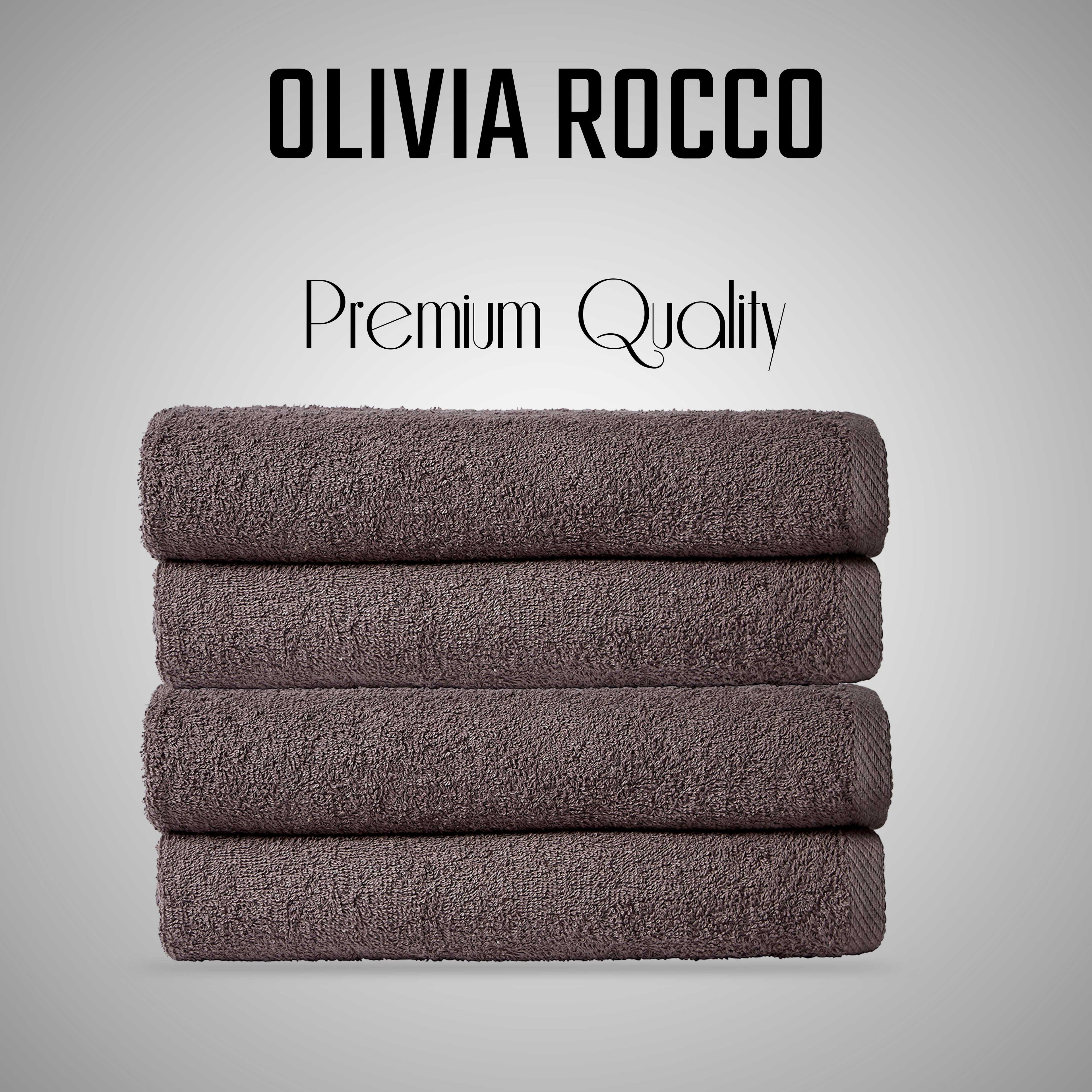 Pack of 4 Large Quick-Drying Lightweight Easycare Indus Valley Cotton Bath Sheets 80x140cm for Home Travel Gym Holidays Multiple Colours by OLIVIA ROCCO