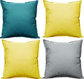 Pack of 4 Waterproof Cushion Cover Outdoor Garden Breathable Decorative Cushions Covers for Patio Bench Sofa Furniture Indoor Living Room Bed Chair Scatter (60 x 60cm) by OLIVIA ROCCO