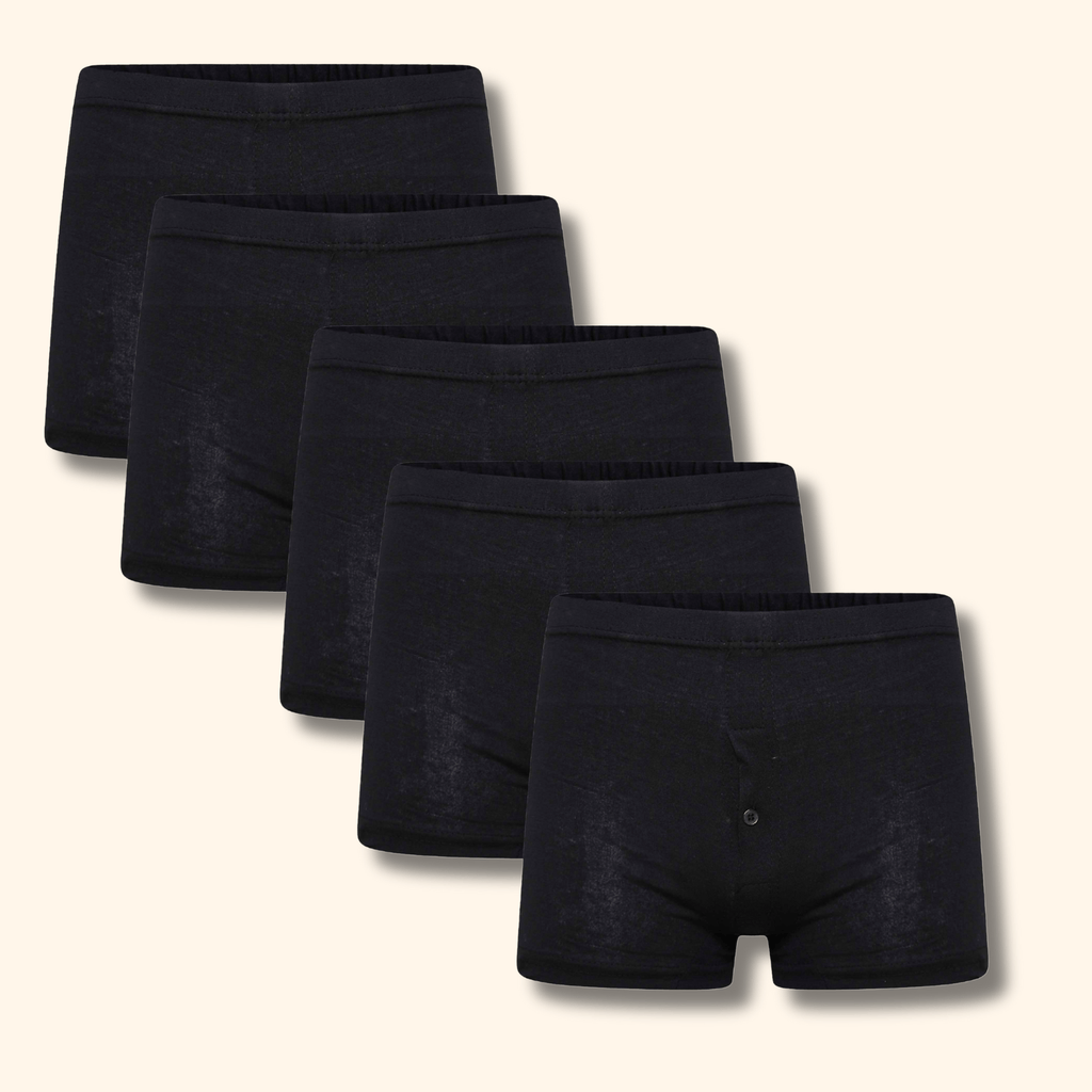 Pack Of 5 Mens Jersey Plus Size Boxer Shorts Classic Fit Breathable Button Fly Design Men Boxers Underwear 2XL To 6XL by Sock Stack