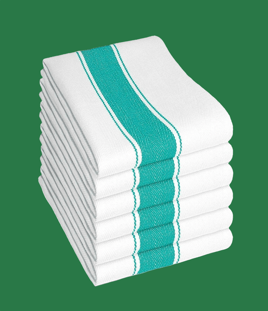 Pack of 6 Herringbone 100% Cotton High Absorbency Tea Towels Durable Luxurious Kitchen Dish Cloths 50 x 75 cm by OLIVIA ROCCO