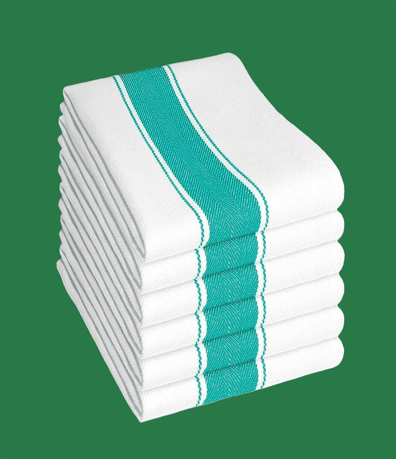 Pack of 6 Herringbone 100% Cotton High Absorbency Tea Towels Durable Luxurious Kitchen Dish Cloths 50 x 75 cm by OLIVIA ROCCO