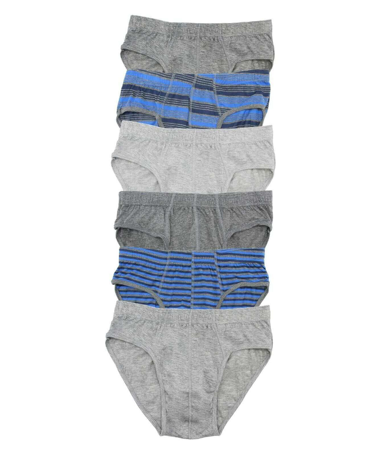 Pack of 6 Men's Cotton Stretch Striped Briefs Comfortable Waistband Breathable Fabric Assorted Colors Sizes Ideal for Gym Casual Wear by Sock Stack