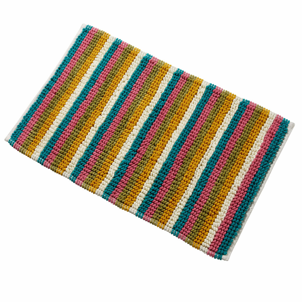 Padstow Super Soft Absorbent Stripe Bathmat 50 x 80 cm Quick-Drying Anti-Slip Durable Bathroom Accessory by OLIVIA ROCCO