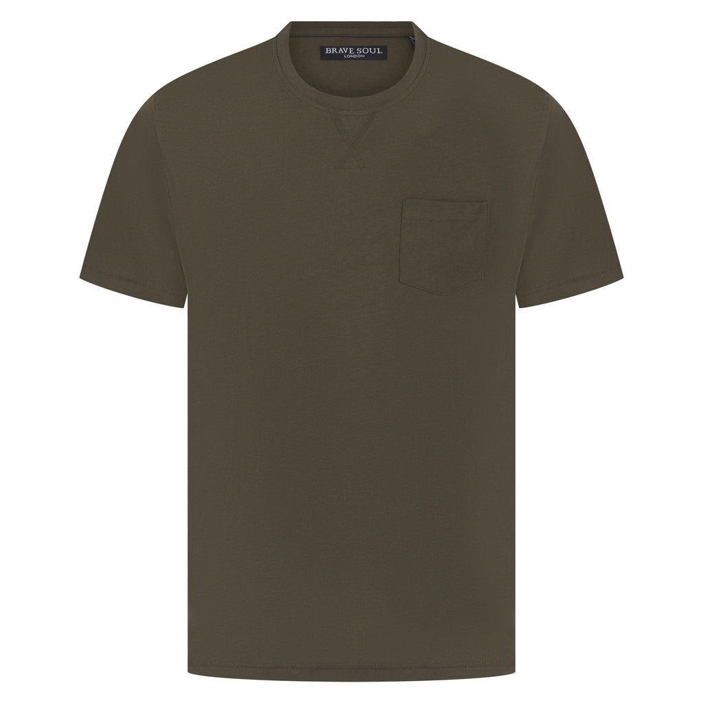 Brave Soul Arkham Crew Neck Pocket T-Shirt