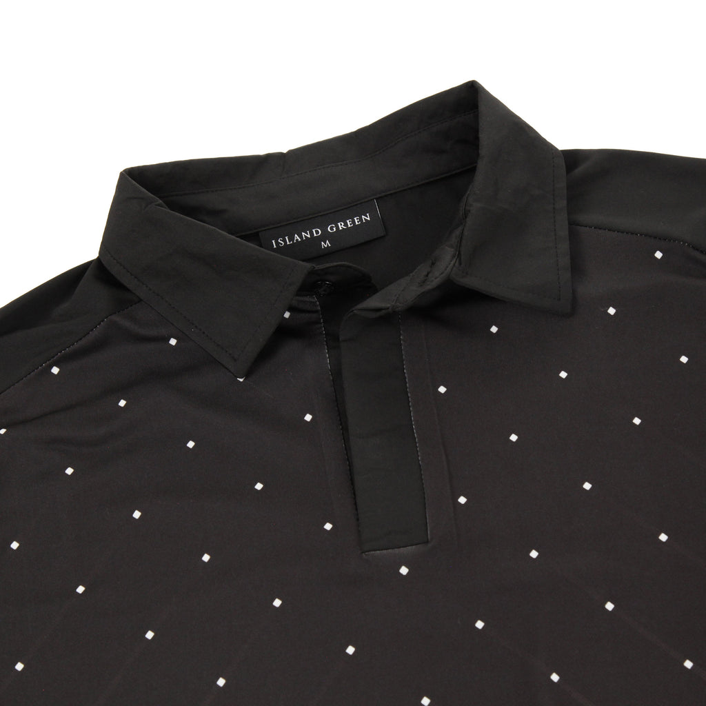 Island Green Geometric Print Golf Sport Polo Shirt