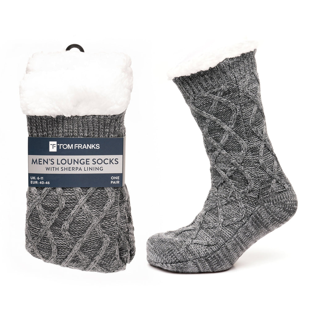 Tom Franks 1 Pair Chunky Knit Sherpa Slipper Socks