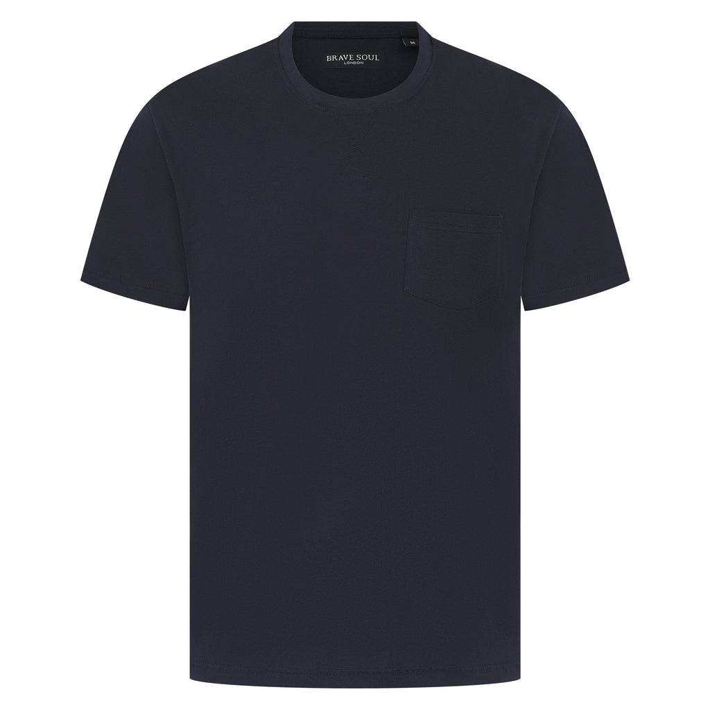Brave Soul Arkham Crew Neck Pocket T-Shirt