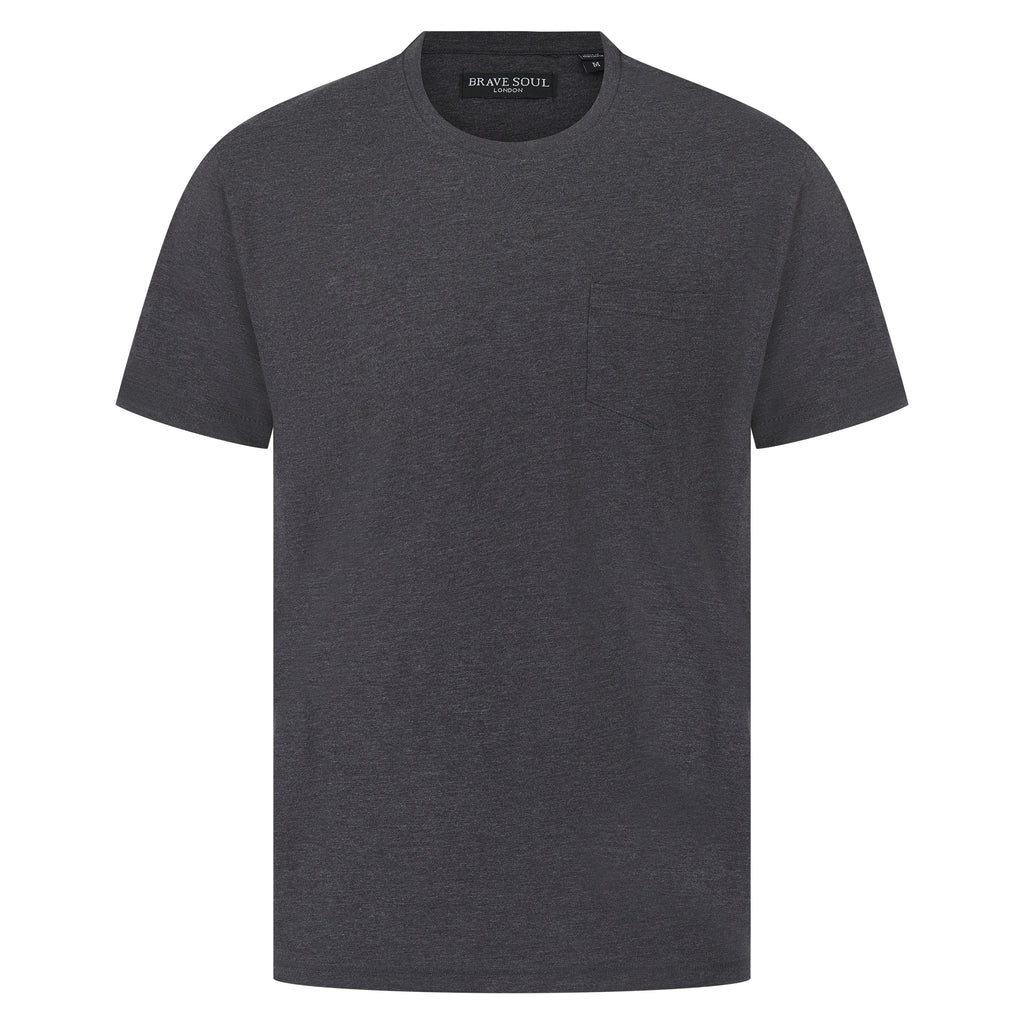 Brave Soul Arkham Crew Neck Pocket T-Shirt