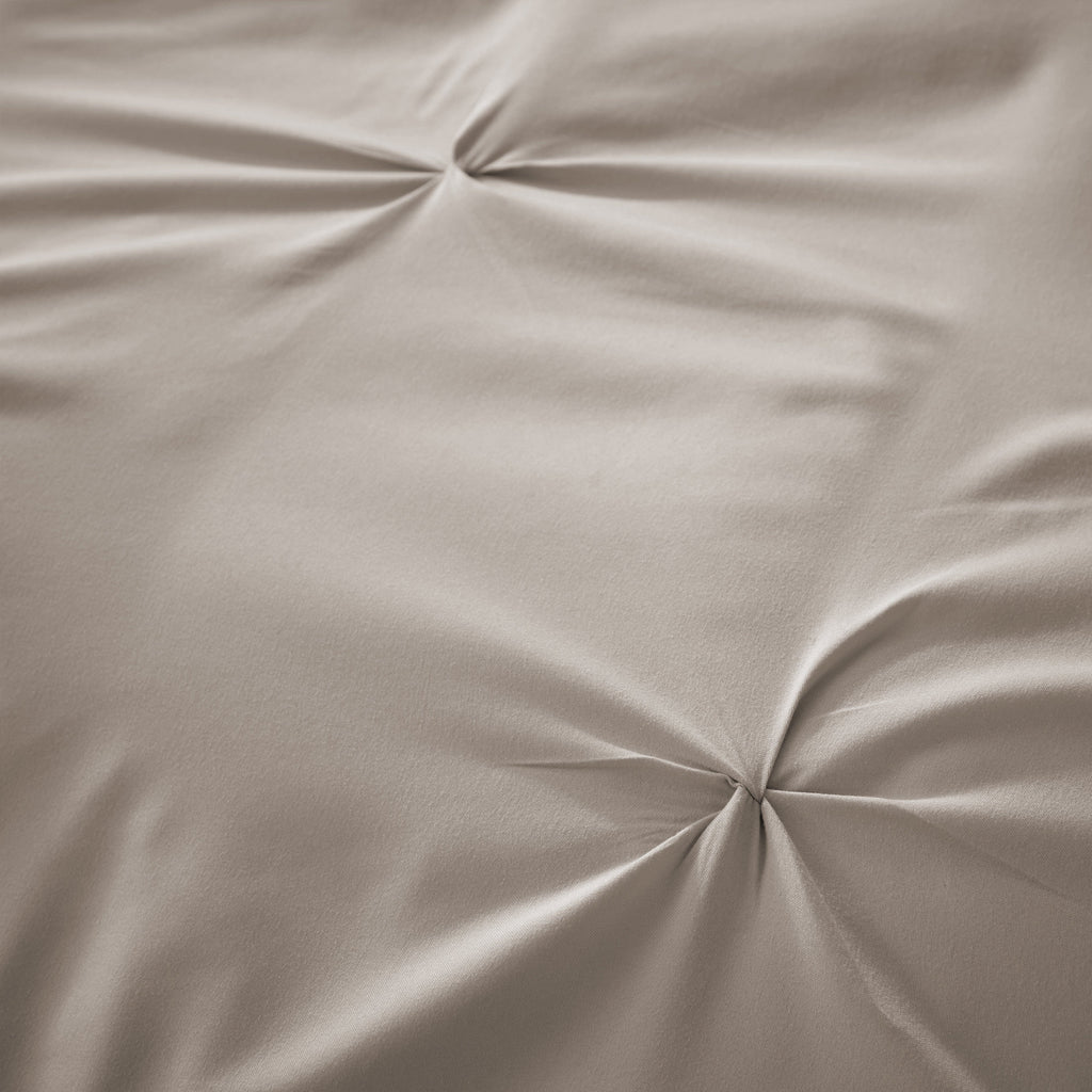 Pintuck Natural Microfibre Duvet Cover Set with Pillowcases Soft Breathable Easy Care Bedding Set Quilt Cover by OLIVIA ROCCO