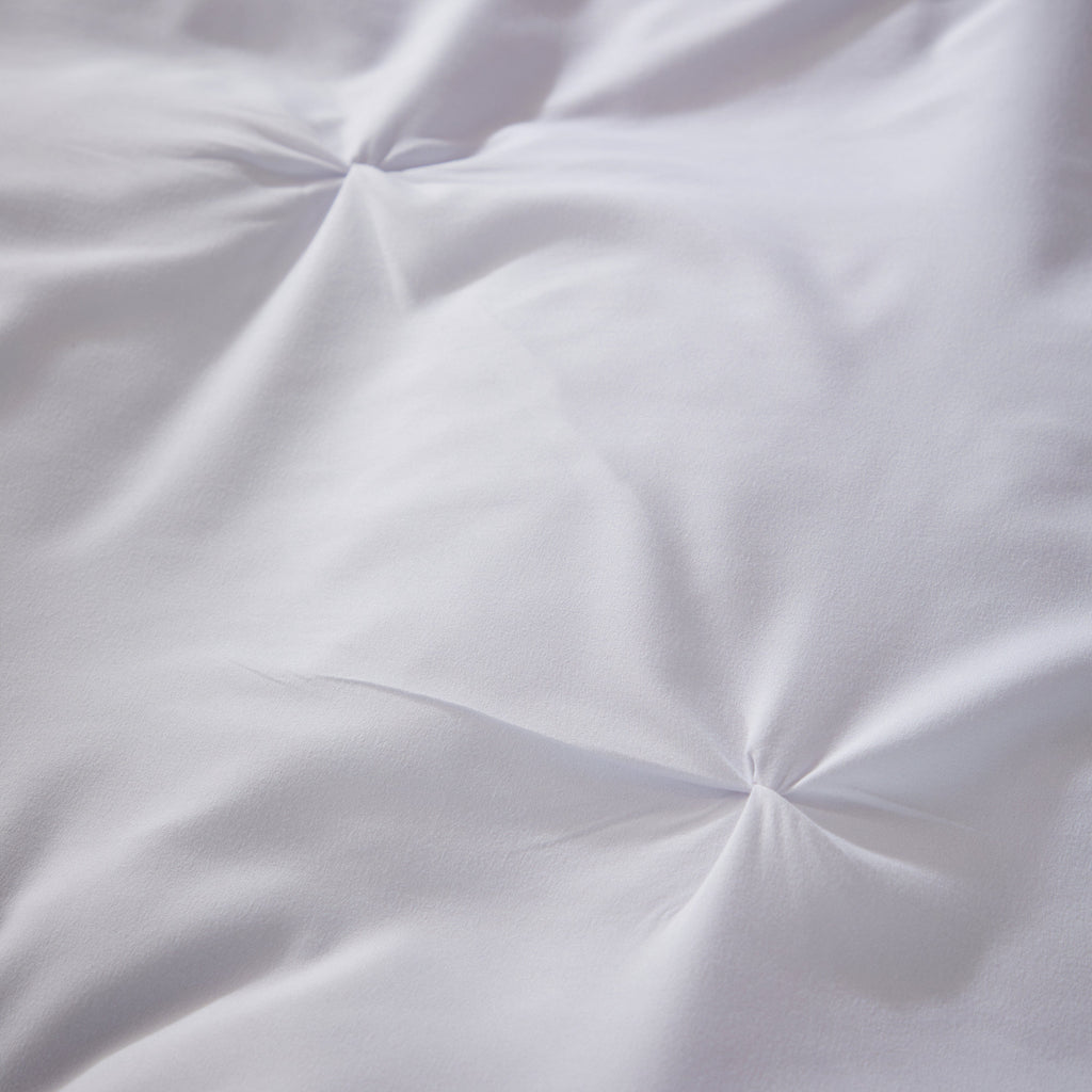 Pintuck White Microfibre Duvet Cover Set with Pillowcases Soft Breathable Easy Care Bedding Set Quilt Cover by OLIVIA ROCCO