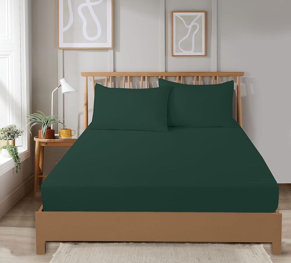 Plain Dye Luxurious Super Soft Fitted Sheets Easy Care Bed Linen Sets Multiple Colours Single Double King 3/4 Sizes by OLIVIA ROCCO