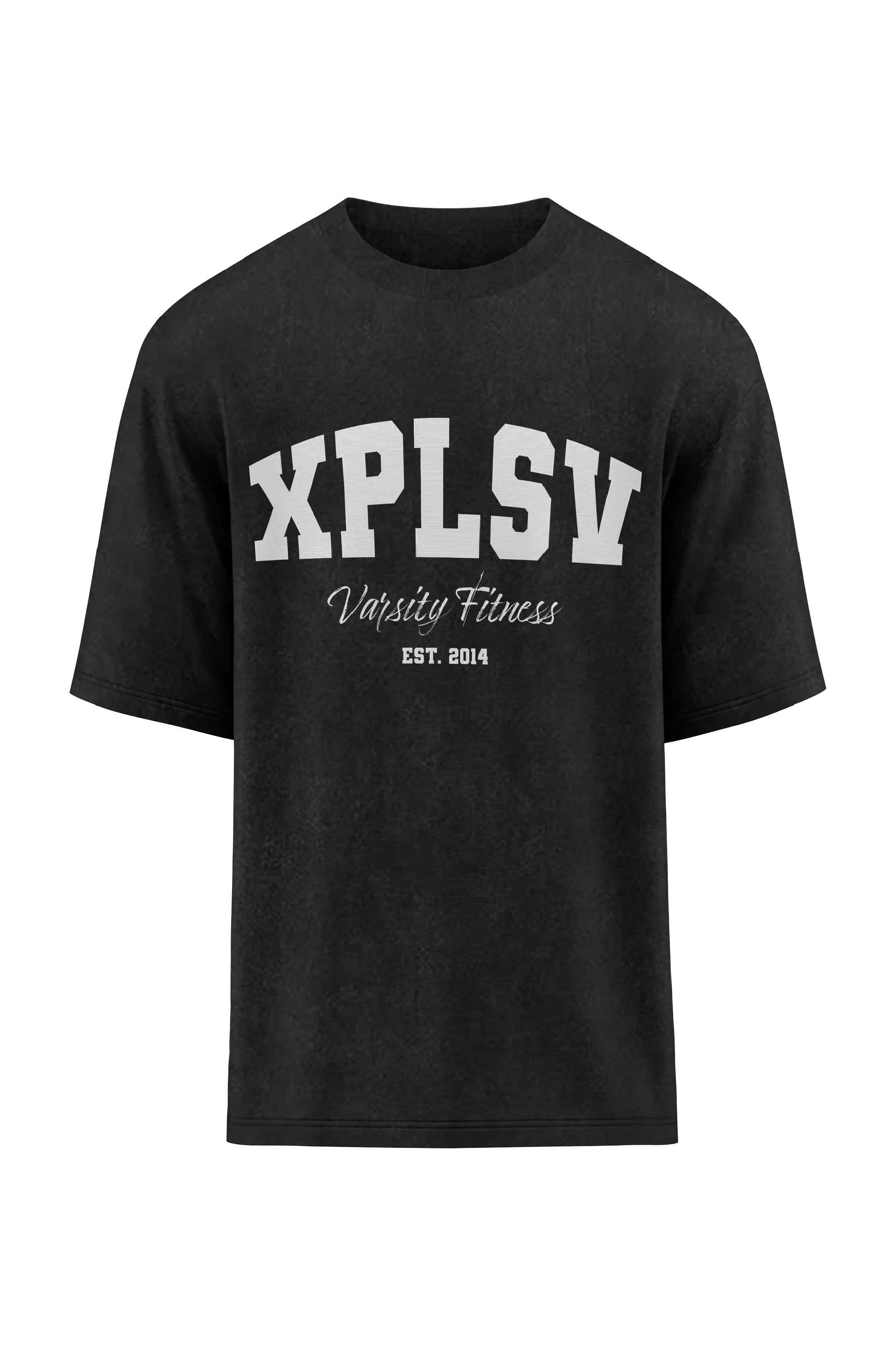 XAPE Varsity Fitness V2 Oversized Tee - Acid Wash Black
