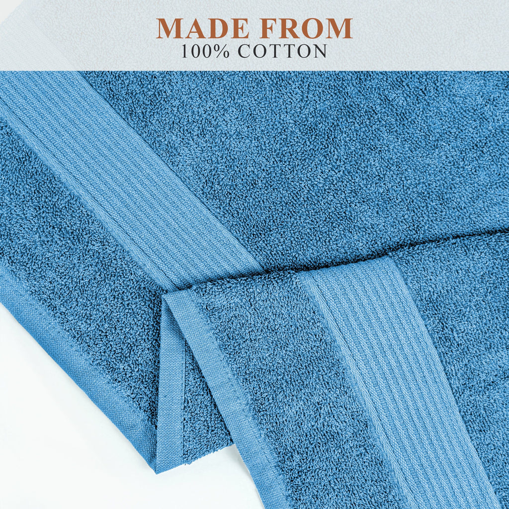 Rhodes Towel Aqua 100% Cotton Hotel Quality Soft Super Absorbent Hand Bath Towels, Sheets & Face Cloths by OLIVIA ROCCO