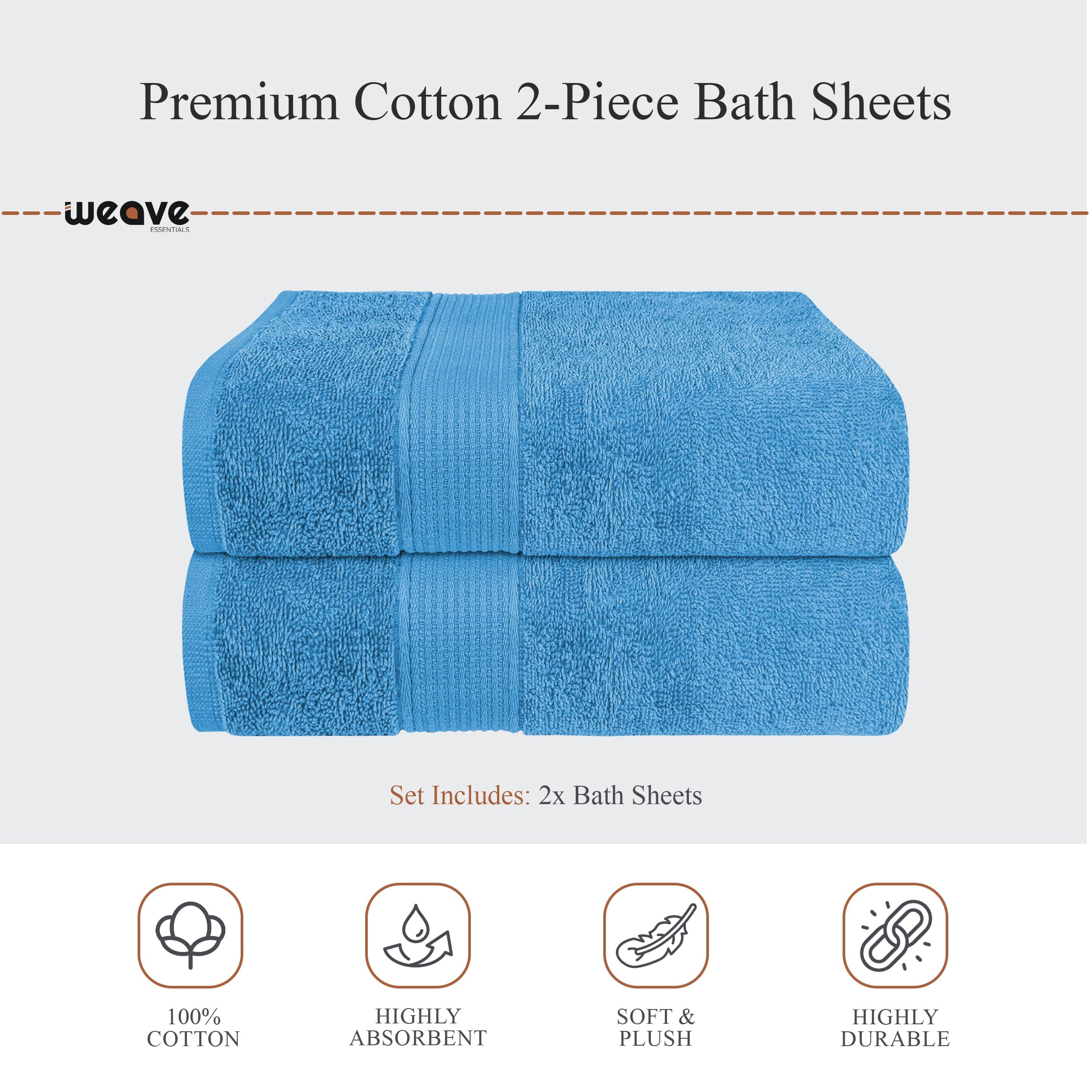 Rhodes Towel Aqua 100% Cotton Hotel Quality Soft Super Absorbent Hand Bath Towels, Sheets & Face Cloths by OLIVIA ROCCO