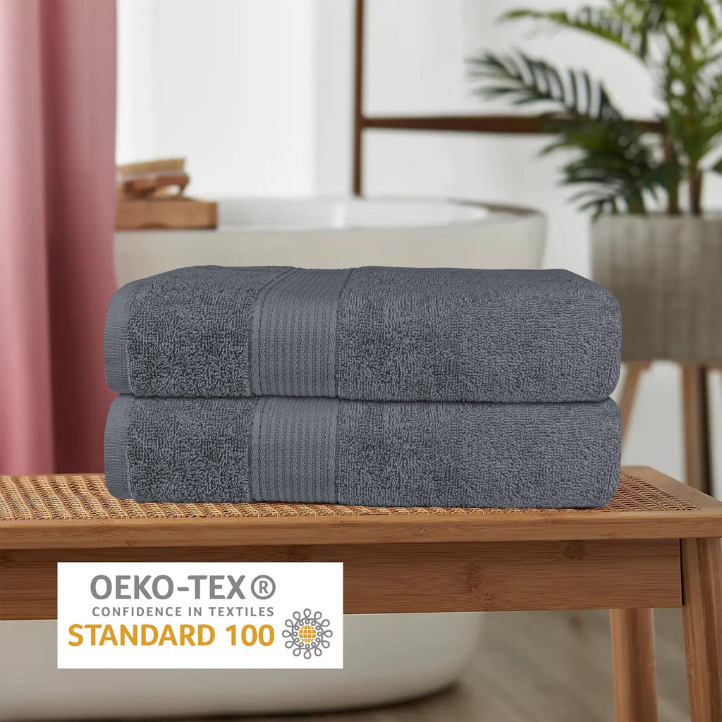 Rhodes Towel Grey 100% Cotton Hotel Quality Soft Super Absorbent Hand Bath Towels, Sheets & Face Cloths by OLIVIA ROCCO