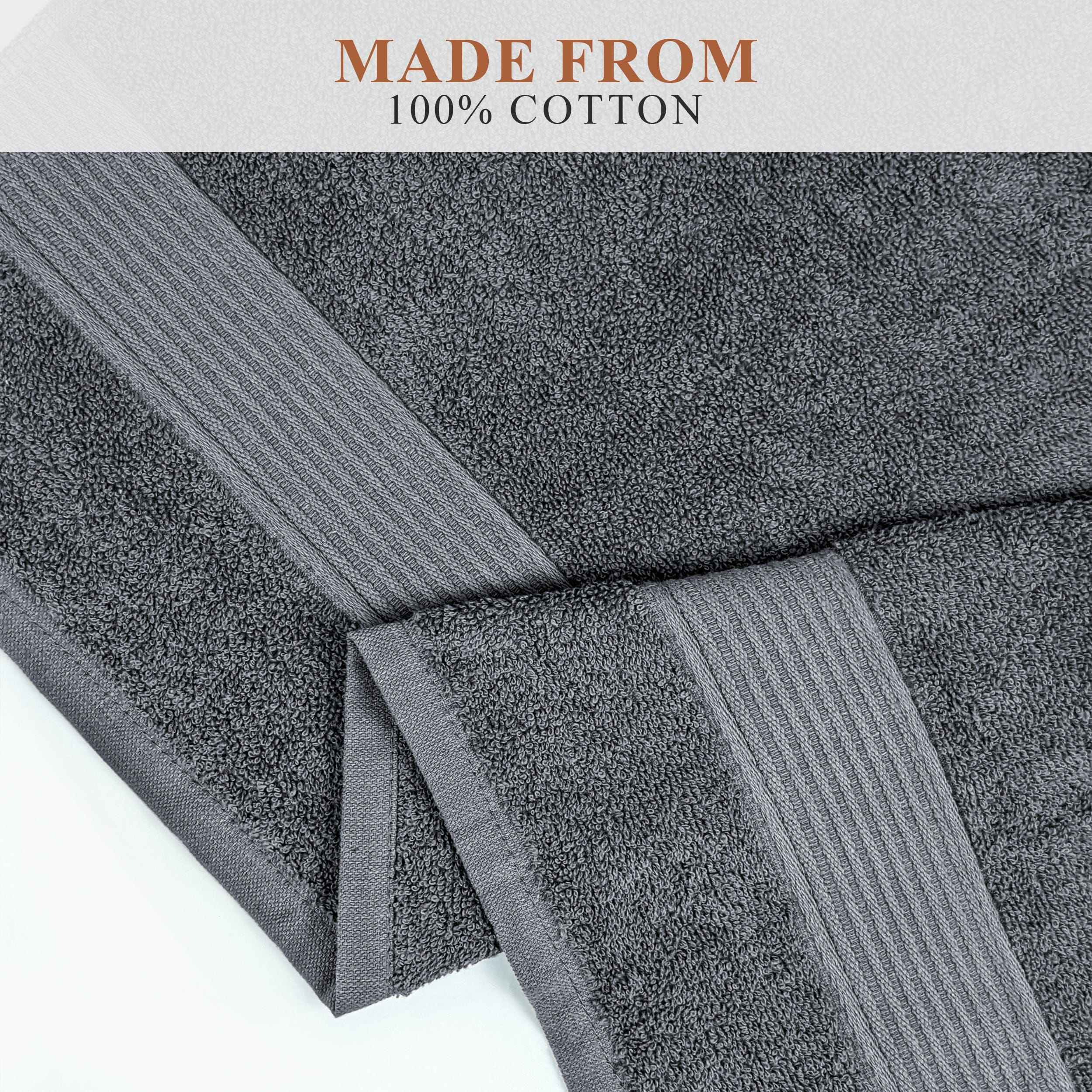 Rhodes Towel Grey 100% Cotton Hotel Quality Soft Super Absorbent Hand Bath Towels, Sheets & Face Cloths by OLIVIA ROCCO