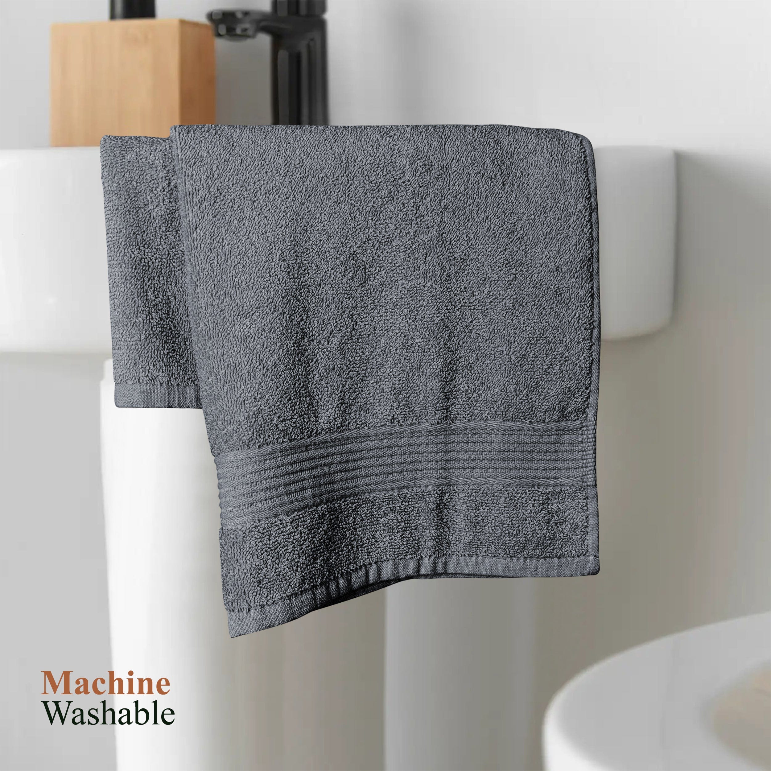 Rhodes Towel Grey 100% Cotton Hotel Quality Soft Super Absorbent Hand Bath Towels, Sheets & Face Cloths by OLIVIA ROCCO