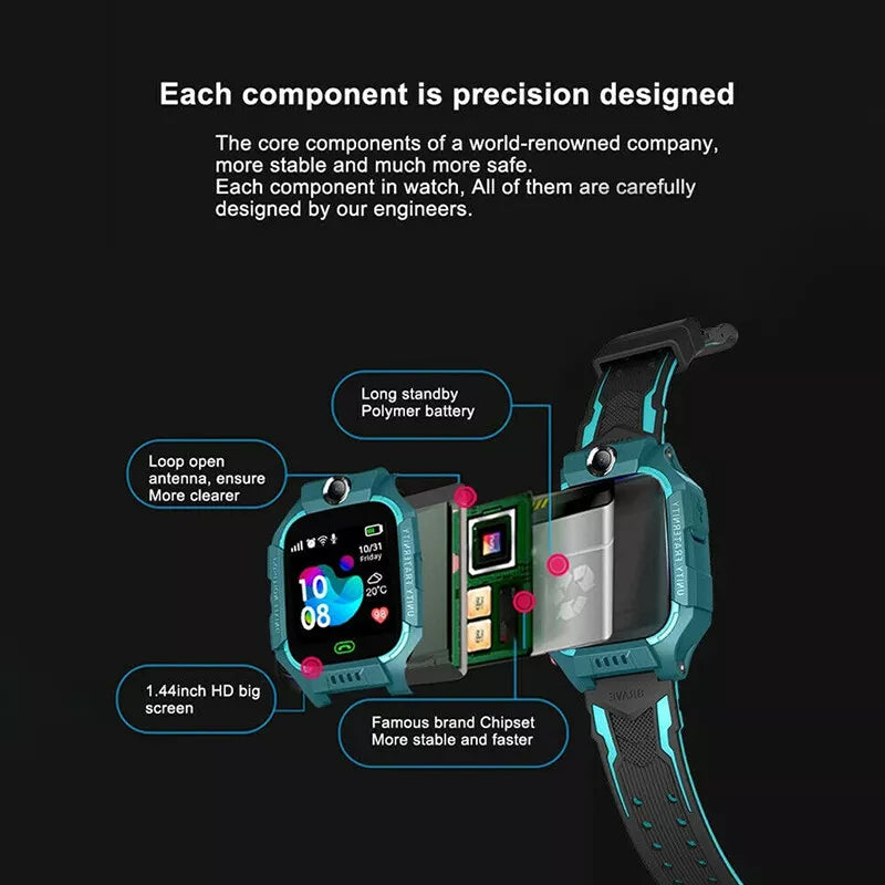 Kids 4G Smart Watch with SOS GPS Location, Sim Card Call, Camera, and Waterproof for IOS and Android 2025 - Charging, Wearable galaxy watch 7 Chip Clock