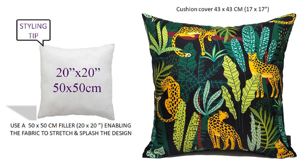 Safari Outdoor Waterproof Cushions 43x43cm Premium Comfort Durable Hollow-Fibre Filled Water-Resistant Stylish Decor for Patio Garden Beach Travel by OLIVIA ROCCO