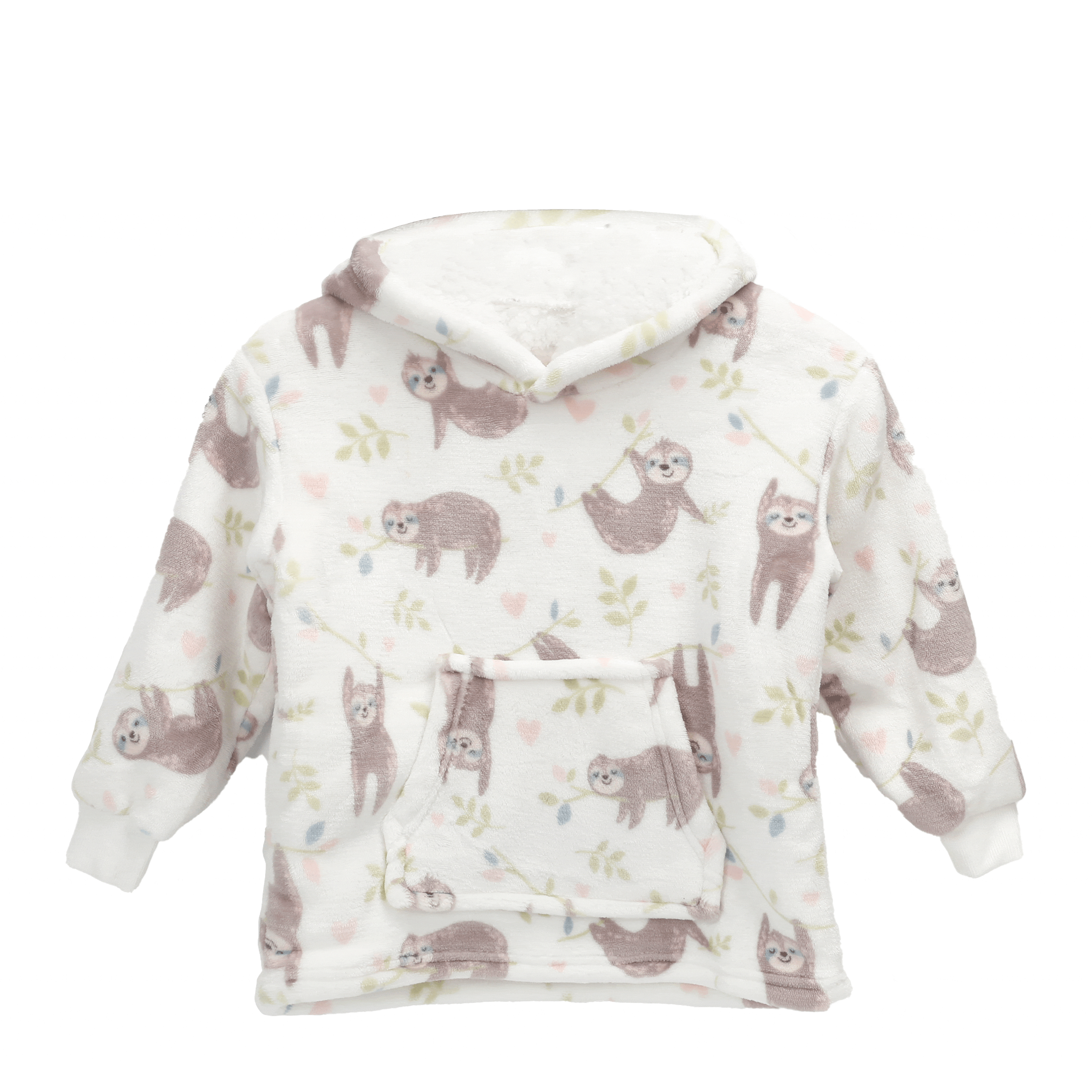 Kids Hoodie Safari & Sloth Blanket for Toddlers Ages 0-4 Unisex Warm Fluffy Wearable Sweatshirt with Pocket by Daisy Dreamer