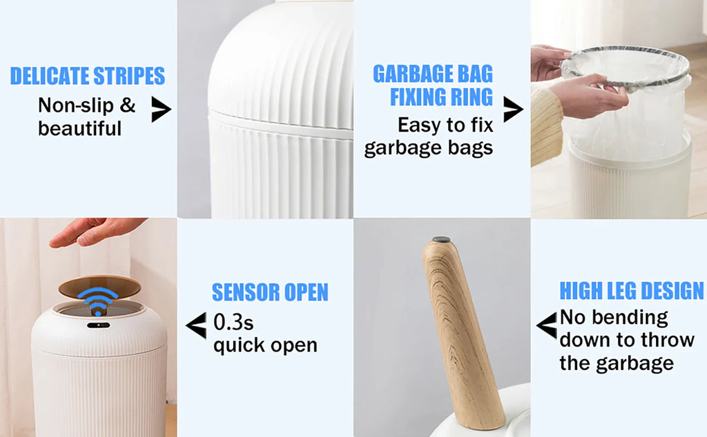 Smart Motion Sensor Trash Can – Automatic Bin for Kitchen & Bathroom