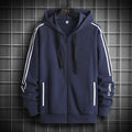 Thickened Trendy Stripe Hooded Sweater Jacket