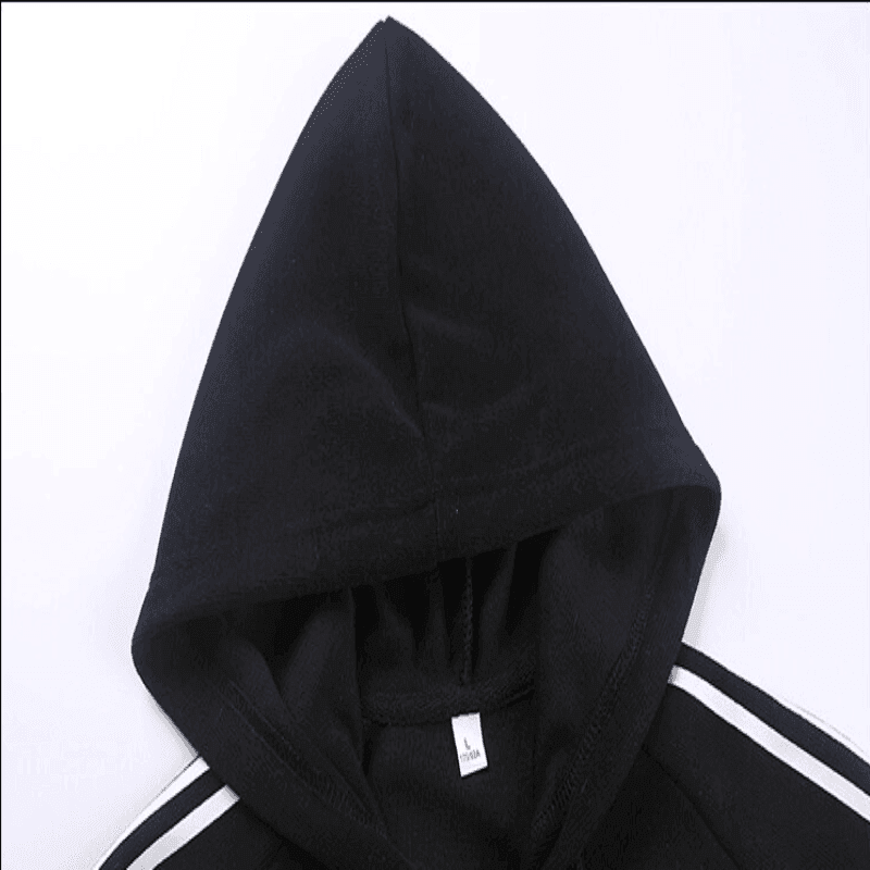 Thickened Trendy Stripe Hooded Sweater Jacket