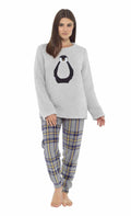 Ultra Soft Women's Teddy Fleece Pyjama Set Cozy Penguin Design Super Warm Sleepwear by Daisy Dreamer