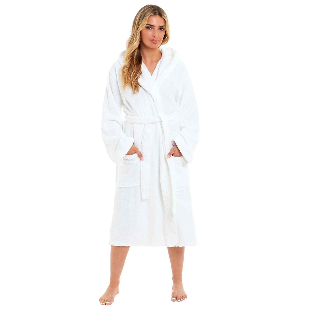 Unisex Bamboo Hooded Dressing Gown Super Soft Towelling Bath Robe for Men & Women by Sock Stack